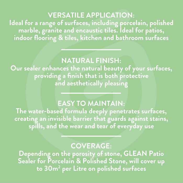 Patio Sealer | Porcelain & Polished Stone | GLEAN